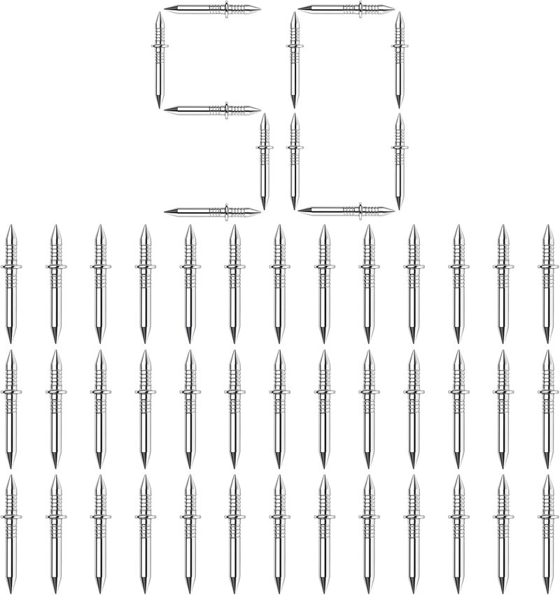Asofelk Double Headed Skirting Nails, 50PCS Invisible Seamless Baseboard Screws, Solid Wood Baseboard Double-Headed Nails, Double Sided Nails for Wood, Skirting Line Without Marks Nail for Solid Wood Trim - Image 1